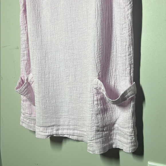 Pure Jill J Jill Women's Tank Top XL Lavender Pink Crinkle Linen Swing Pockets - Picture 5 of 14